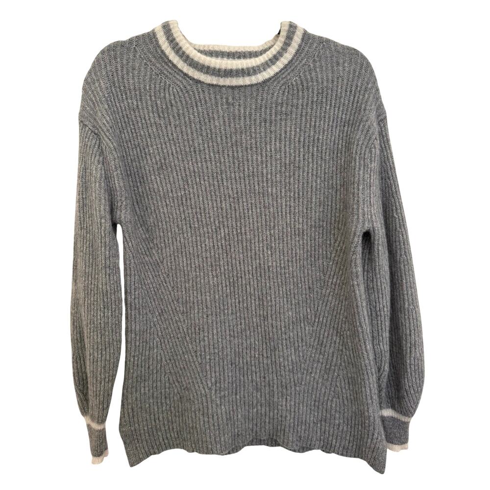 Ann Taylor Gray Cashmere Sweater Small Academia Office Quiet Luxury Minimalcore